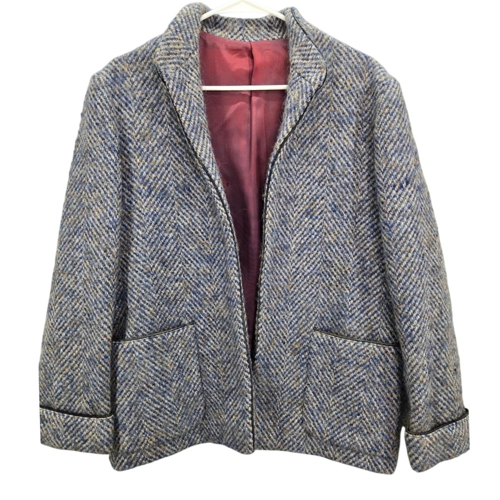 Vtg Casztleisland Irish Tweed Wool Jacket Coat BLAZER Women's Size 10/12
